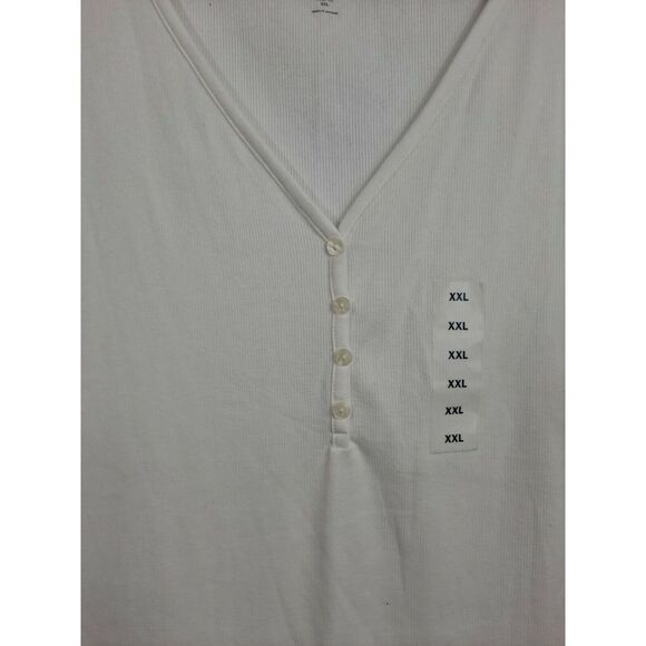 Ladies V NECK Pullover Top NWT.   White, Size XXL. - Picture 5 of 9